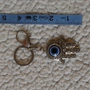 Silvertone bag charms/keyring, Eye of the Palm", MWOT